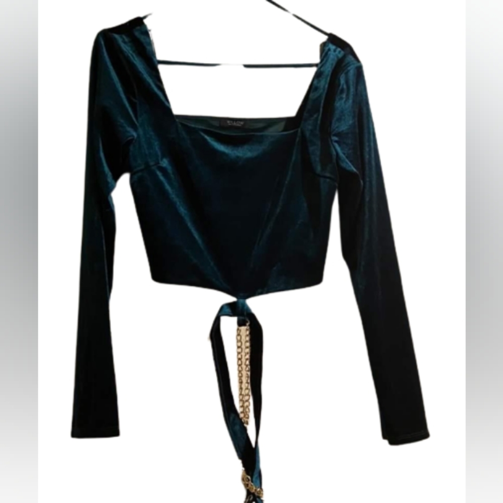 Willow emerald green cropped top